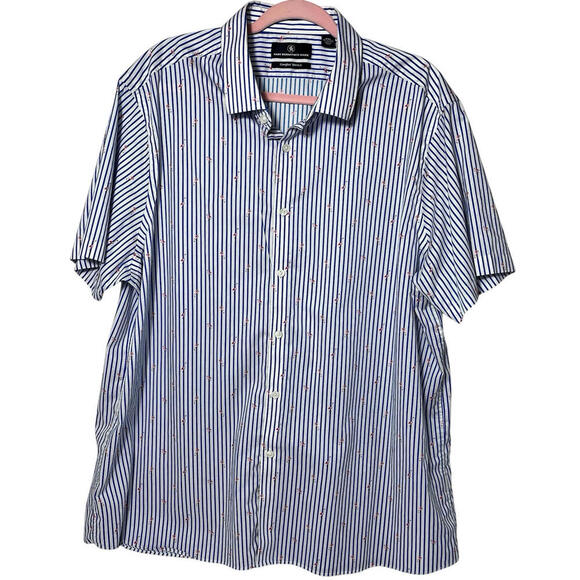 Hart Schaffner Marx Shirt Mens Size XXL Blue Flamingo Resort Hawaiian Beach - Picture 1 of 4